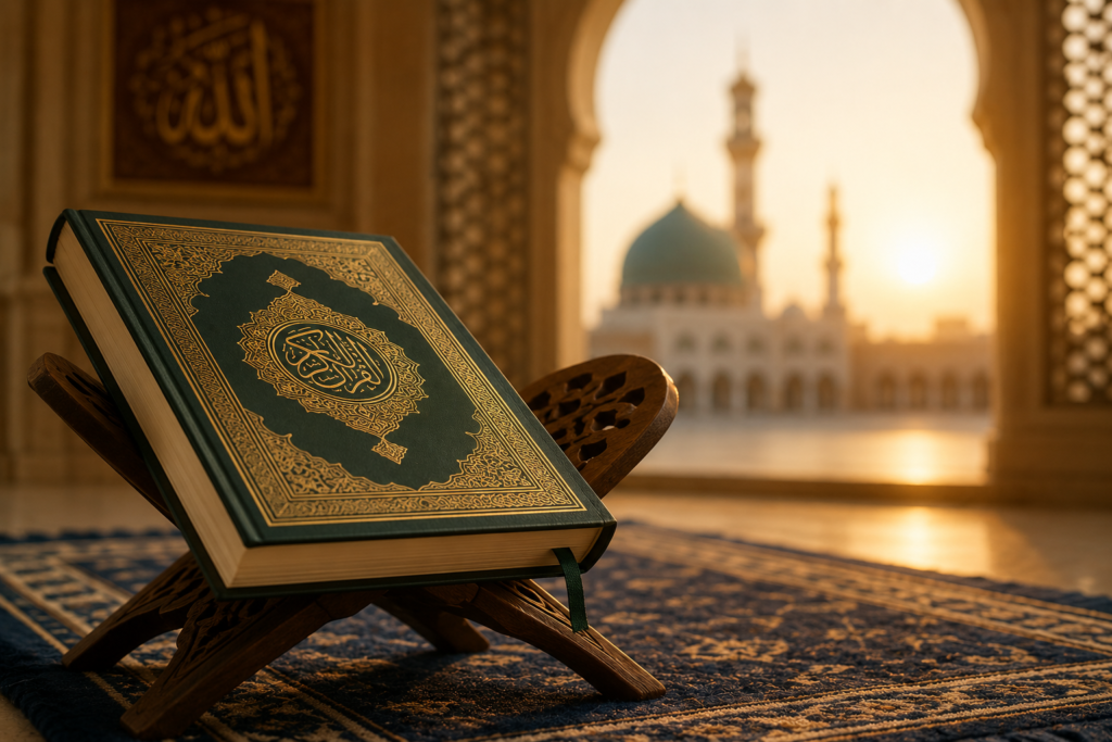 Quran representing faith and the Shahada in Islam